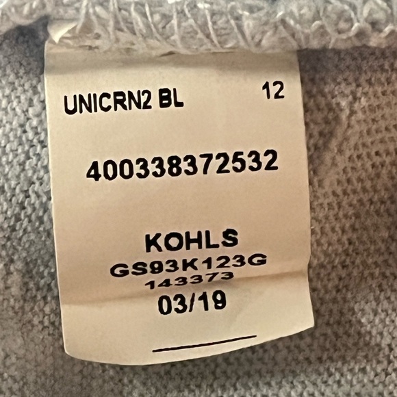 Sonoma Girls Tie Front Unicorn T-Shirt. Girls Tee Size 12 Light Blue Tee Kohl's - Picture 5 of 6